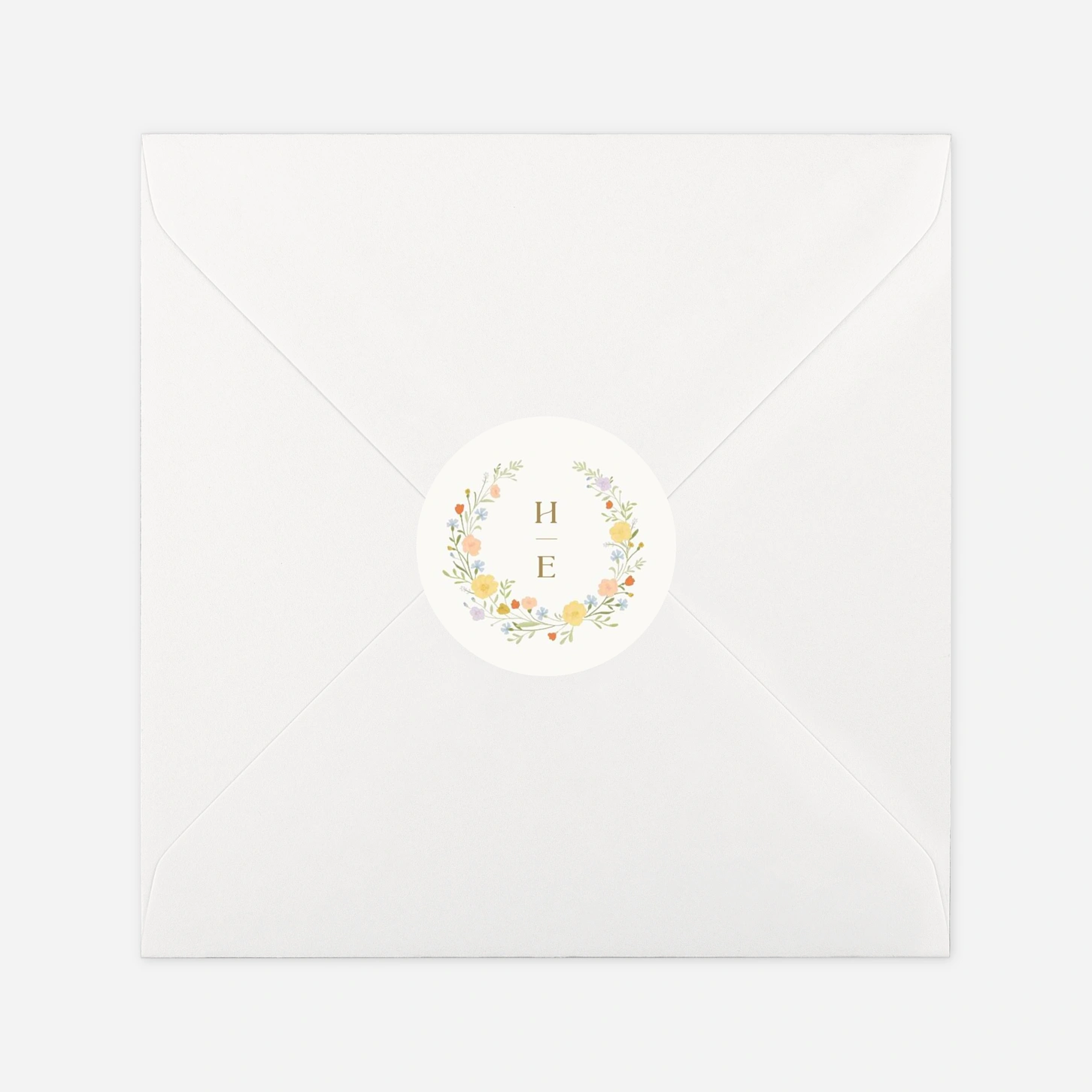 Stickers mariage Monogramme botanique
