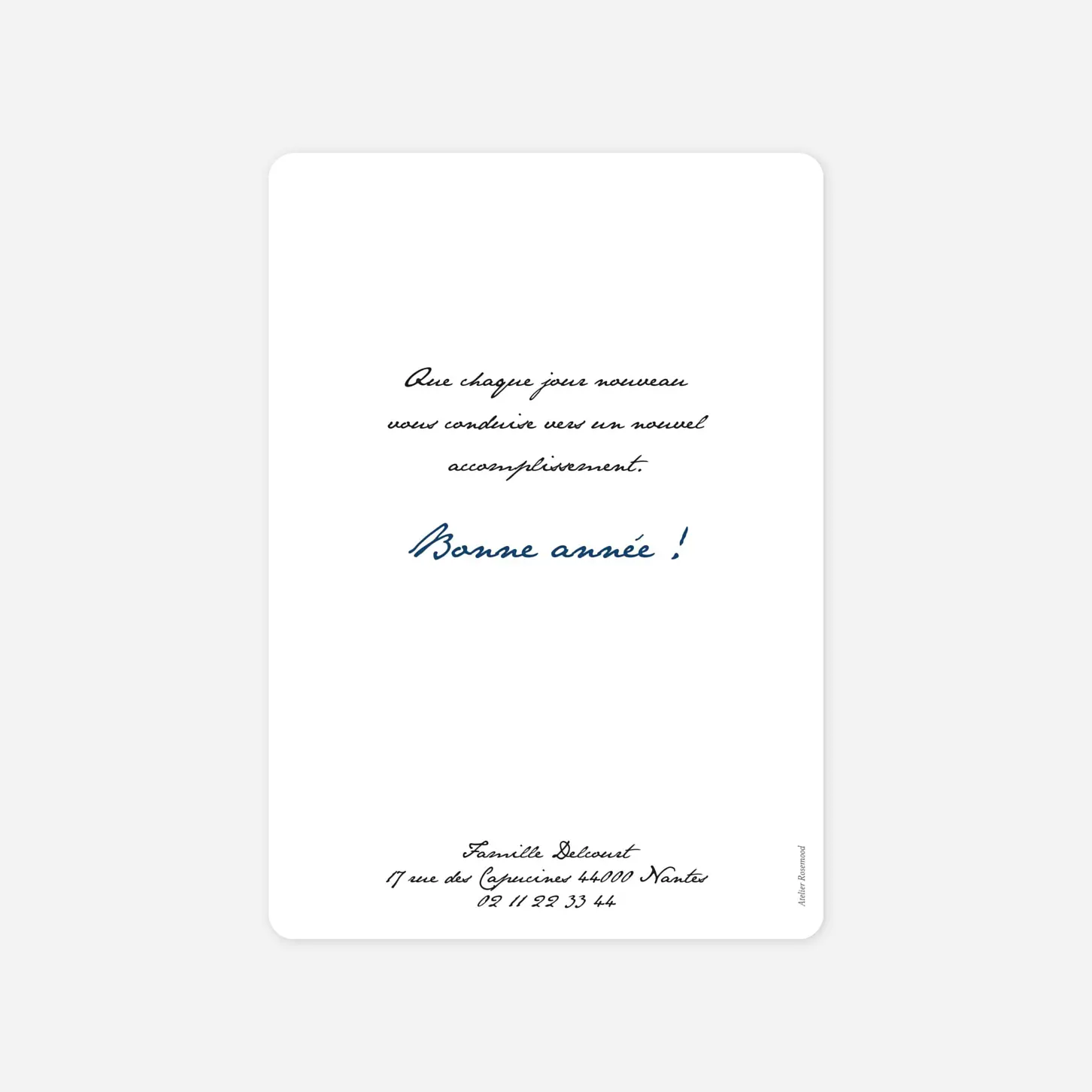 Carte de voeux 12 mois de l'année