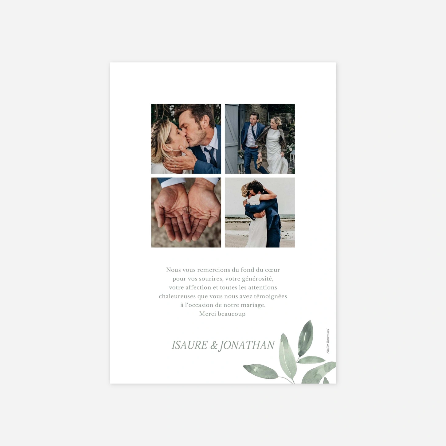 Carte de remerciements Sauge