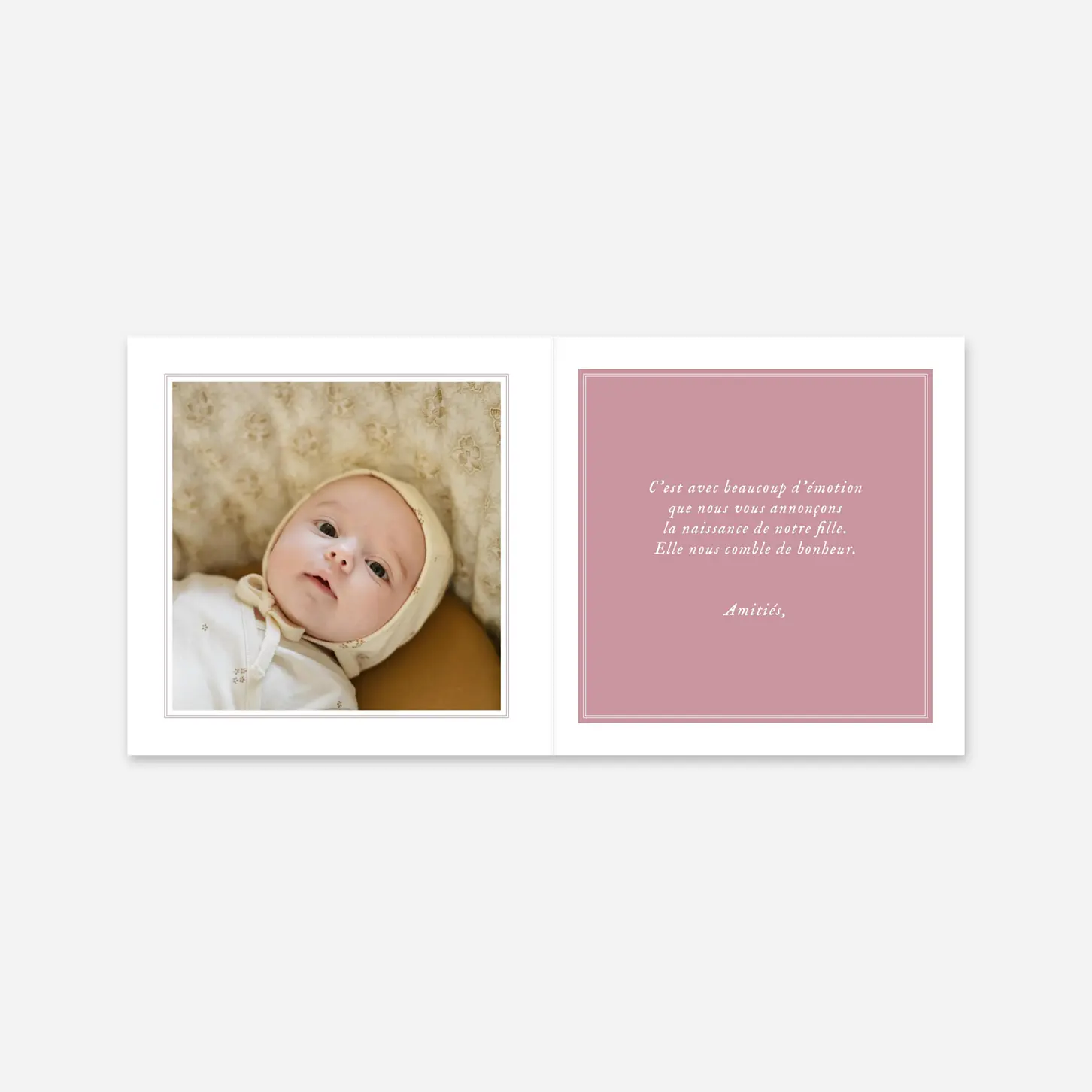 Faire-part naissance Médaillon