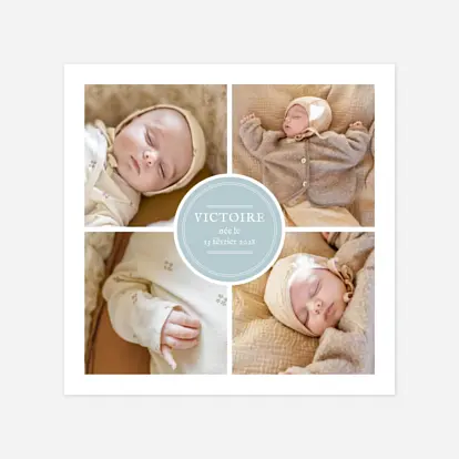 Faire-part naissance Médaillon