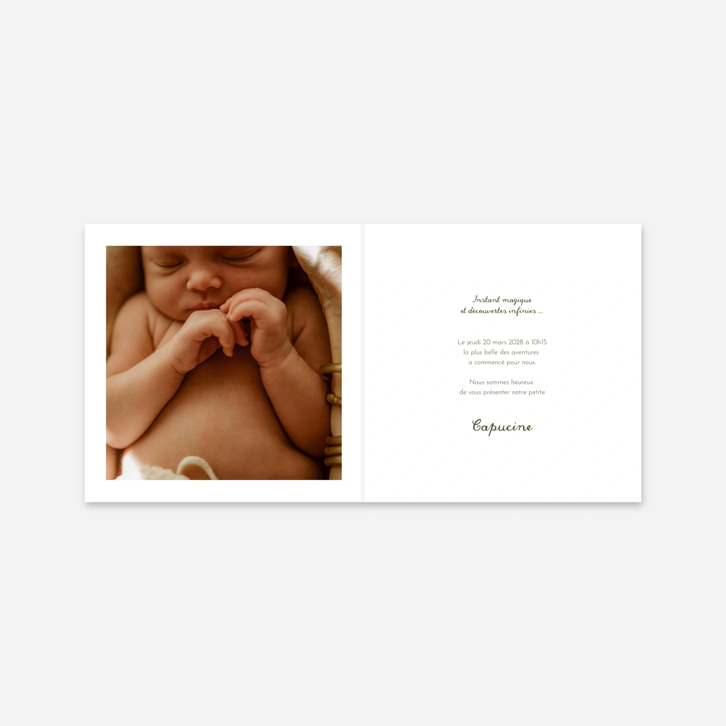 Faire-part naissance Médaillon fleuri
