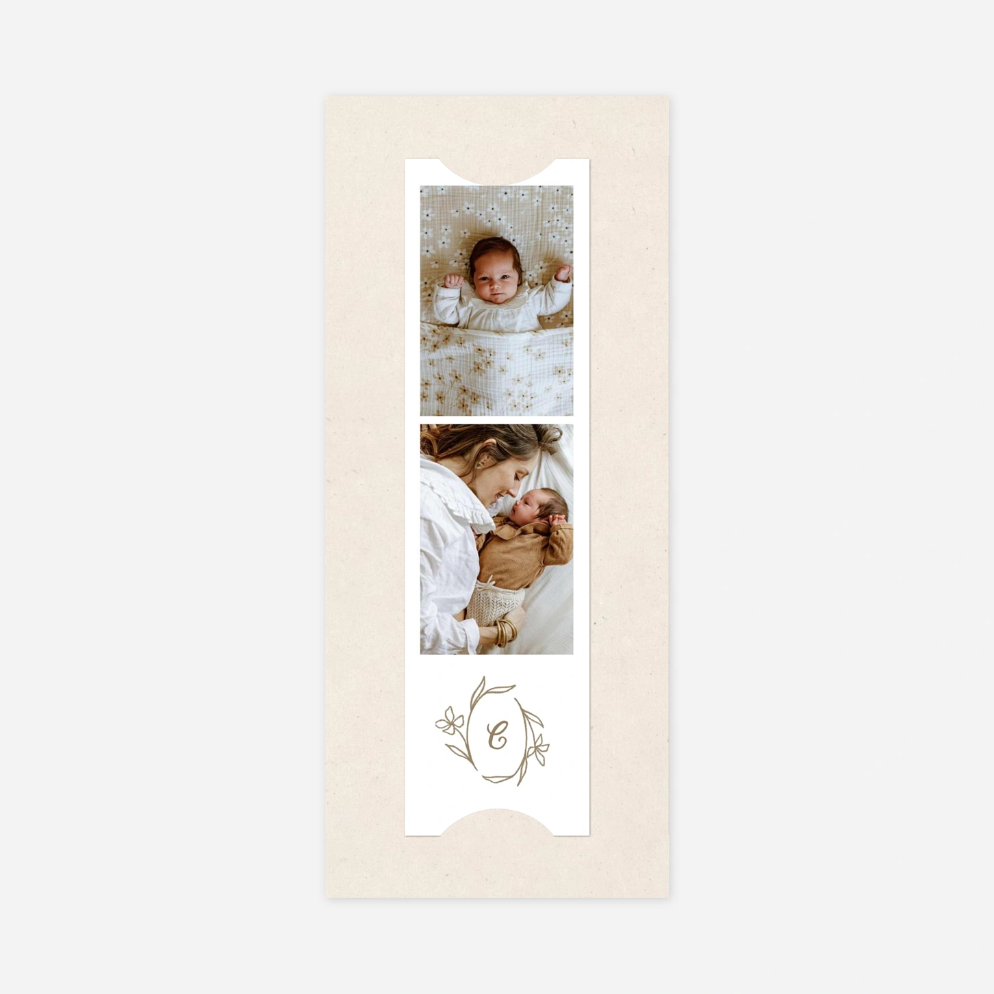 Faire-part naissance Médaillon fleuri