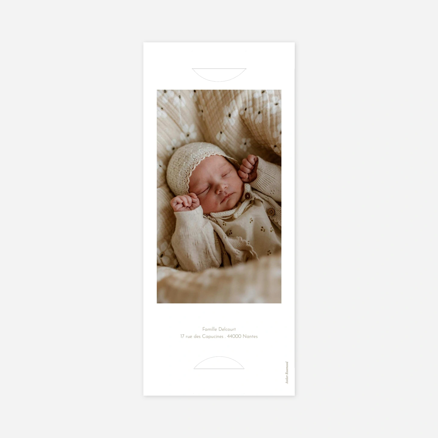 Faire-part naissance Médaillon fleuri