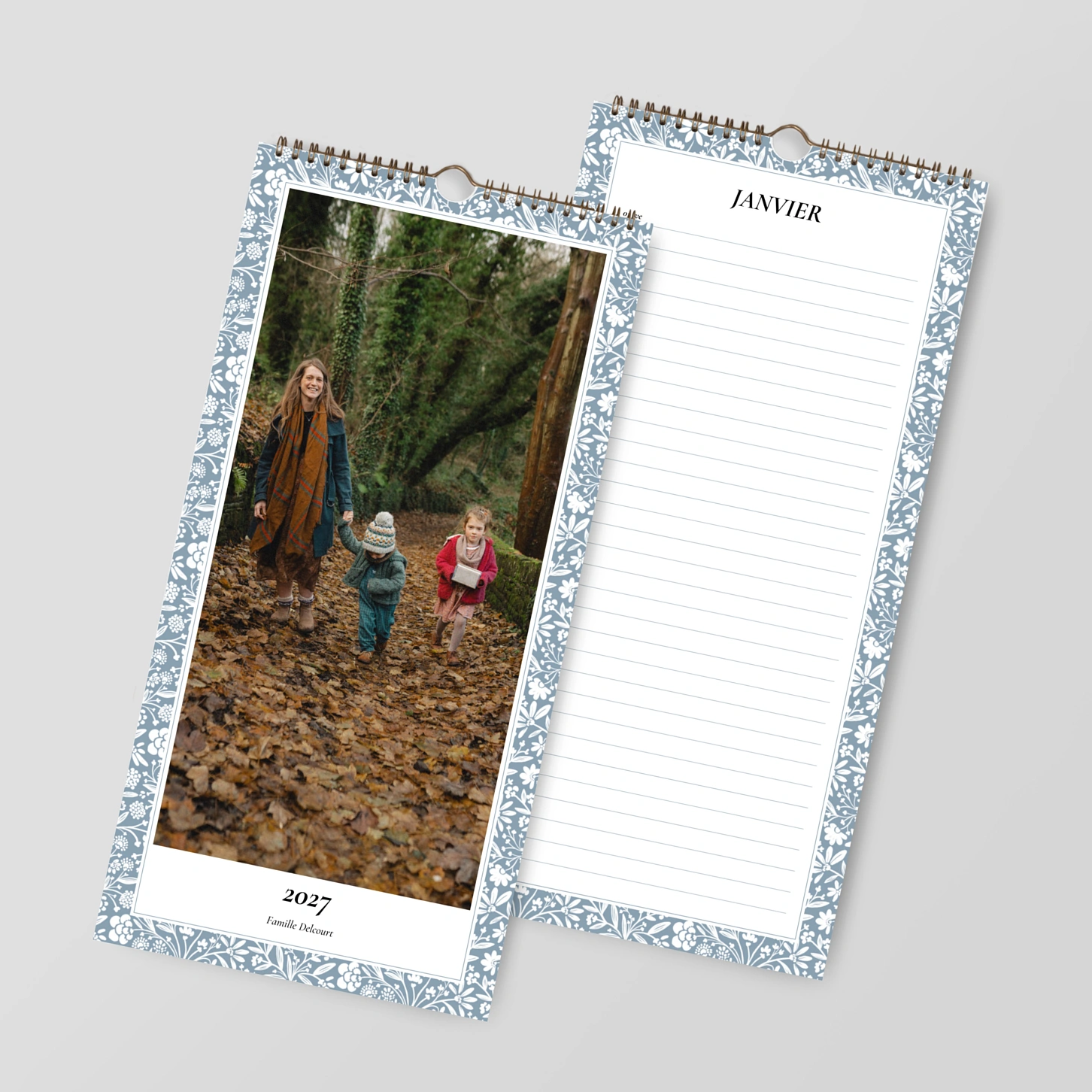 Calendrier mural cases personnalisables Mille fleurs