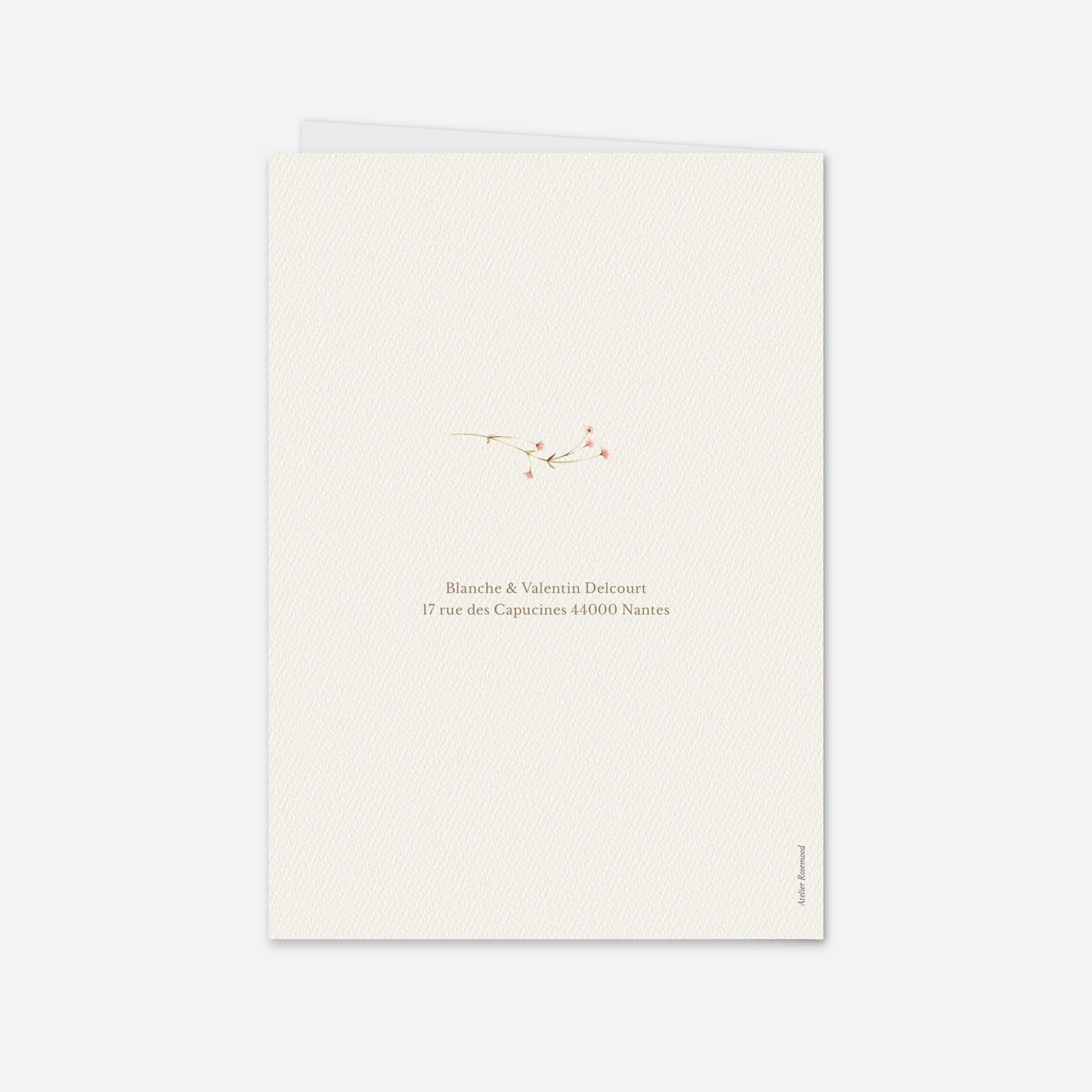 Carte de remerciements Monogramme Floral