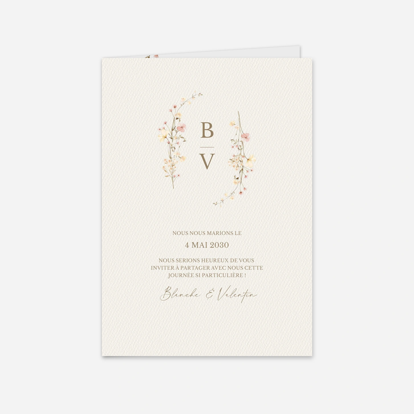 Faire-part mariage Monogramme Floral