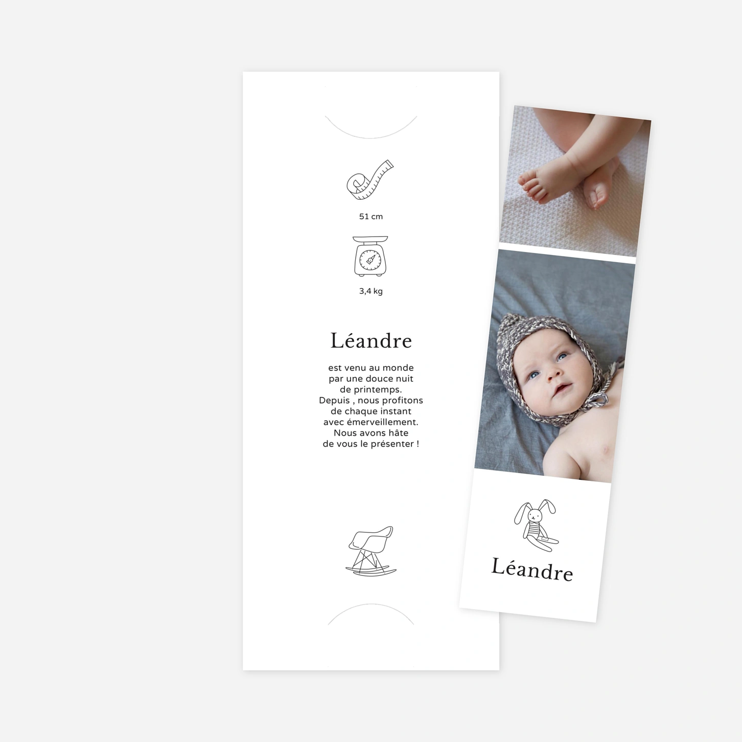 Faire-part naissance Mon histoire en pictos