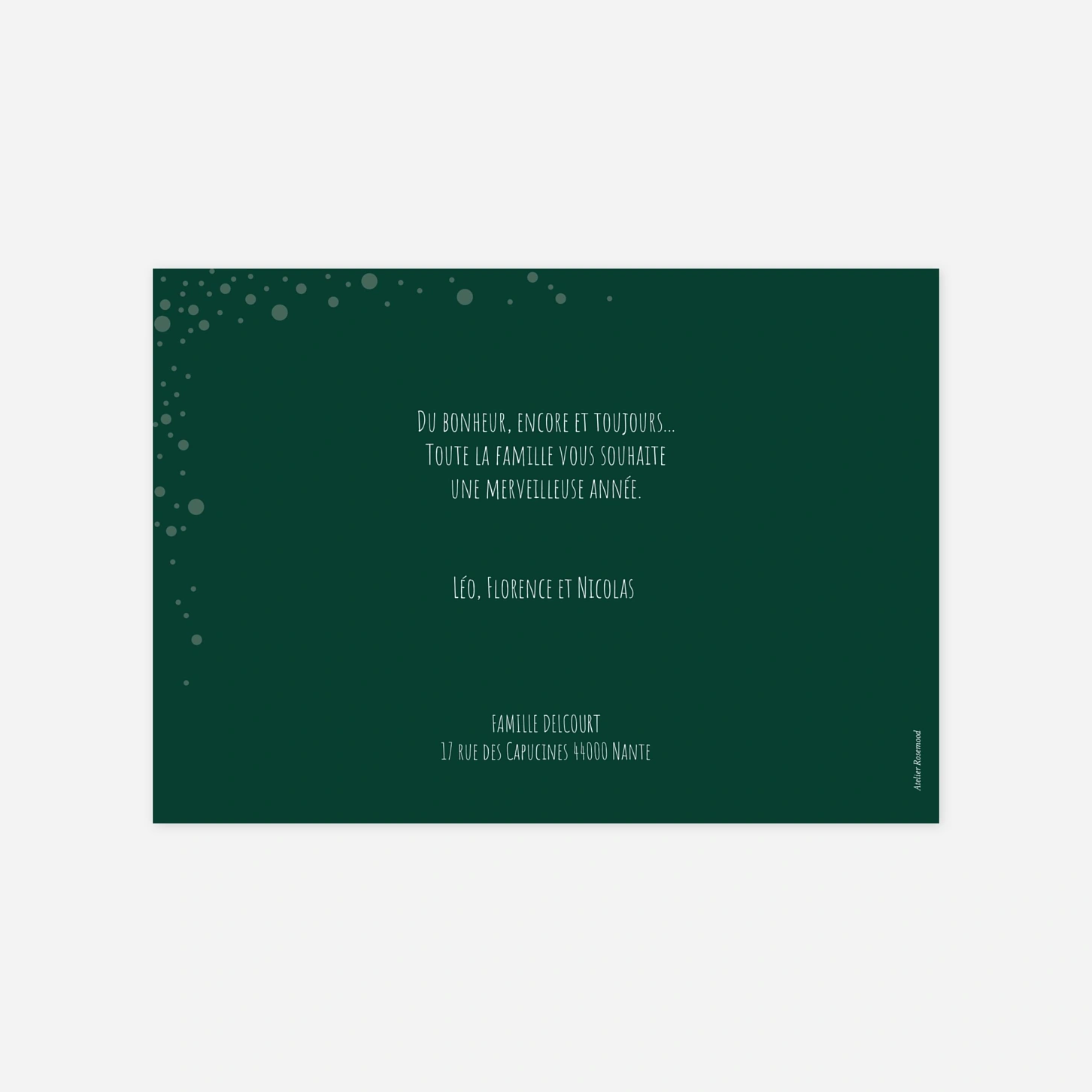 Carte de voeux Mille flocons