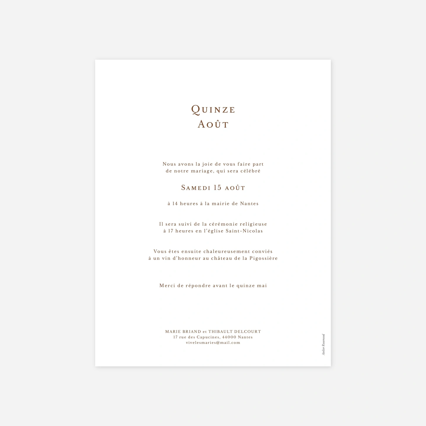 Faire-part mariage Mariés minimalistes