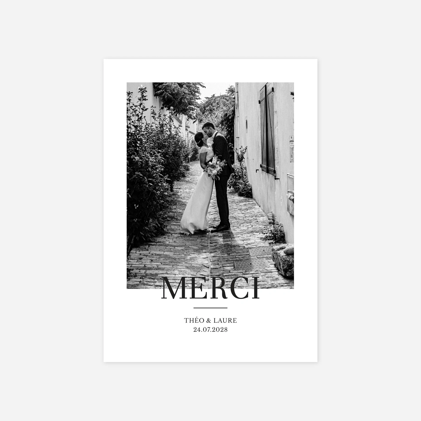 Carte de remerciements Moderne chic
