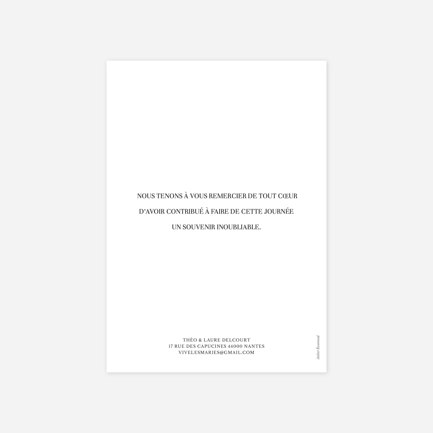 Carte de remerciements Moderne chic