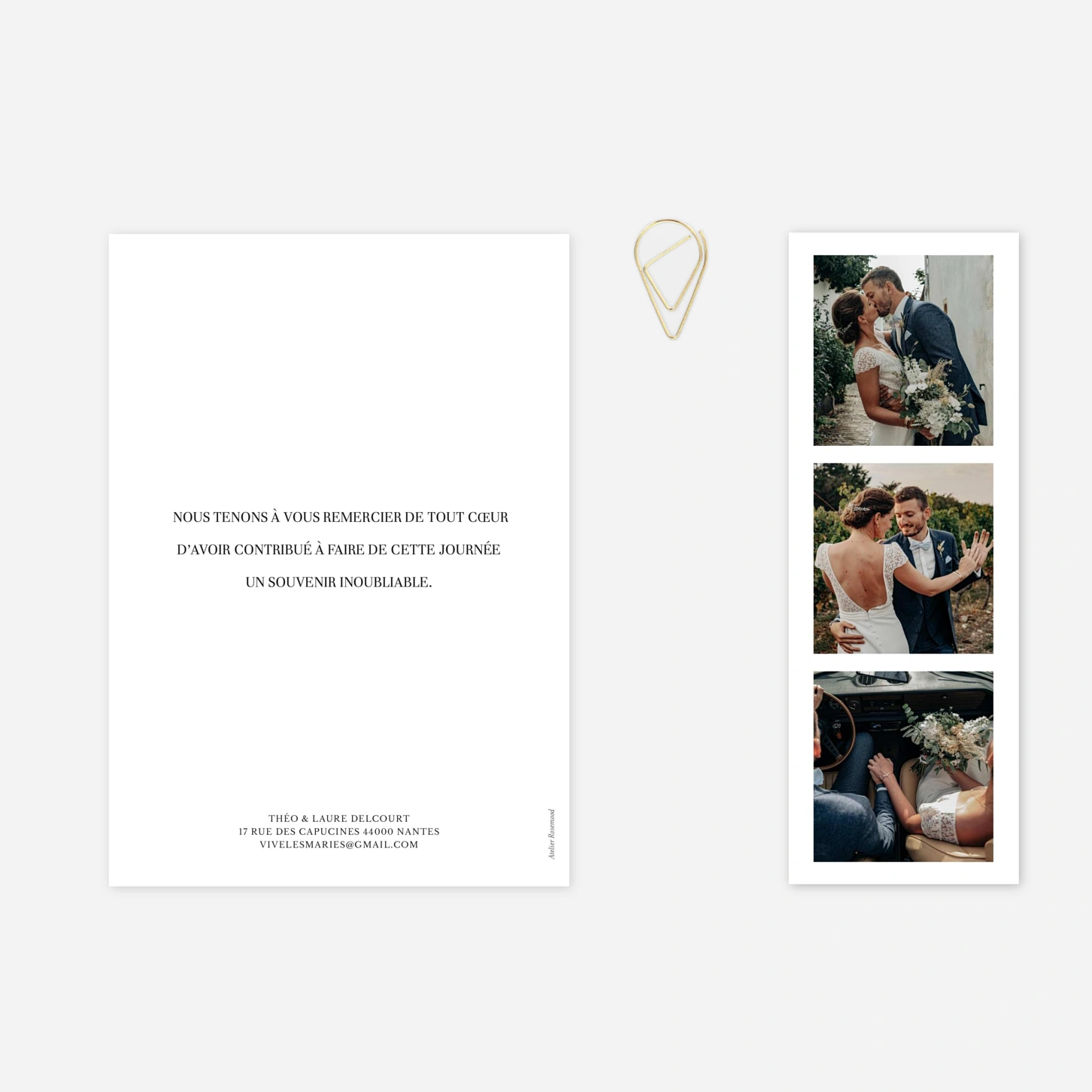 Carte de remerciements Moderne chic