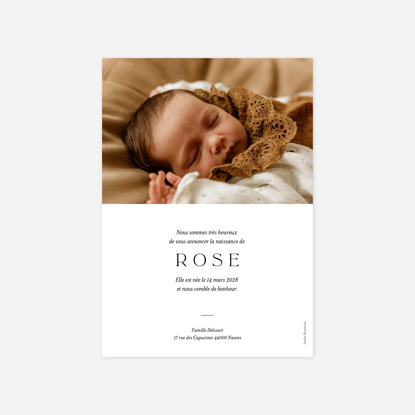 Faire-part naissance Ma première lettre