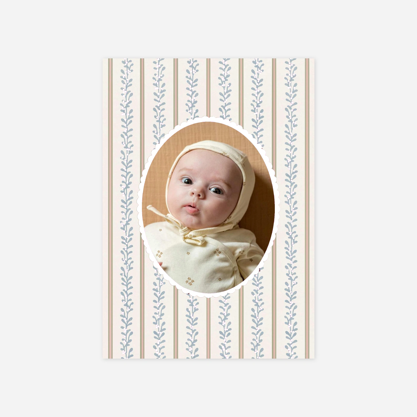 Faire-part naissance Médaillon vintage