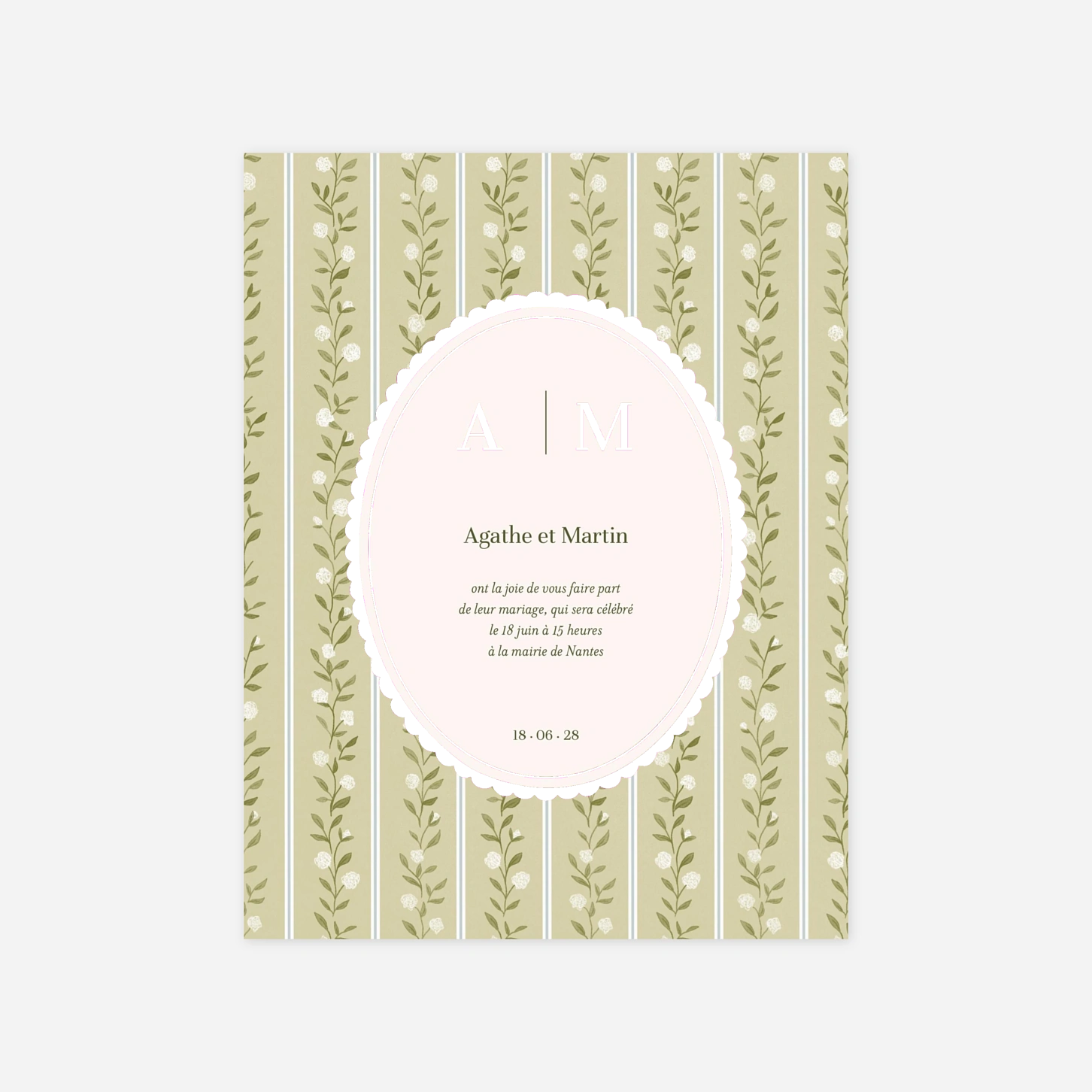 Faire-part mariage Médaillon vintage