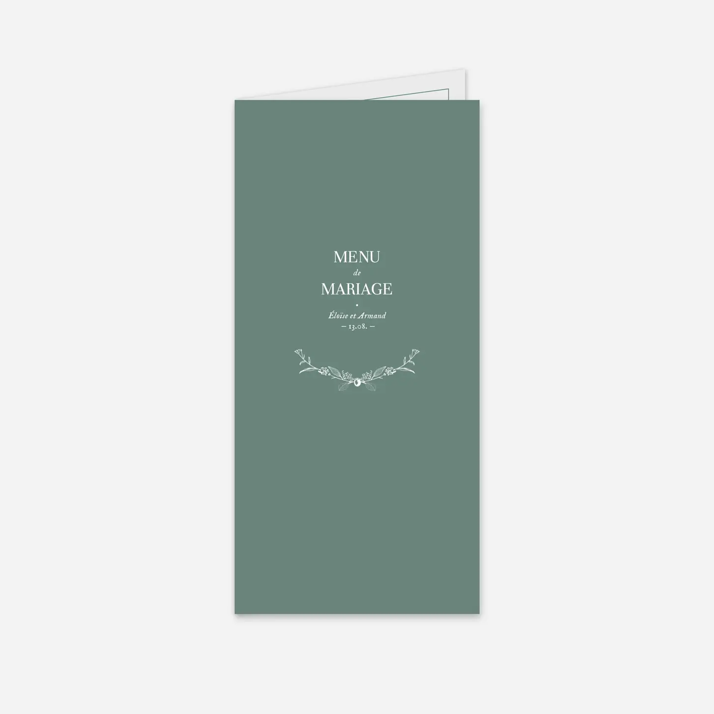 Menu mariage Nature chic
