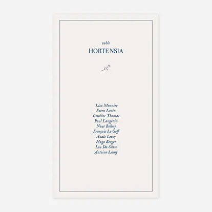 Nom de table mariage Nature chic