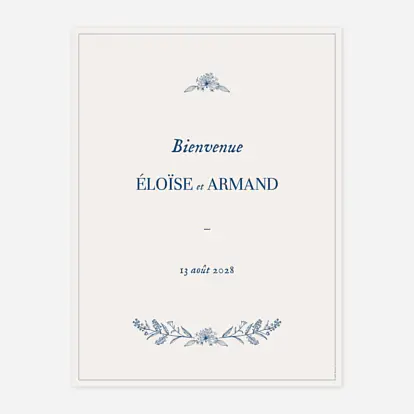 Affiche bienvenue mariage Nature chic