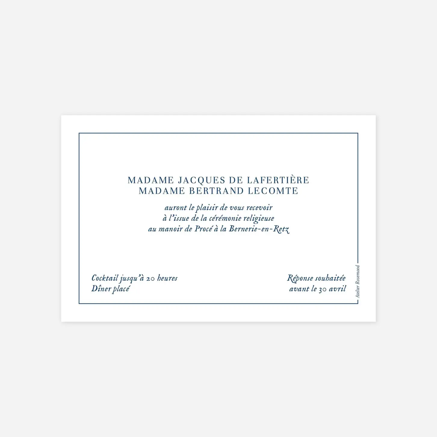 Carton d'invitation Nature chic