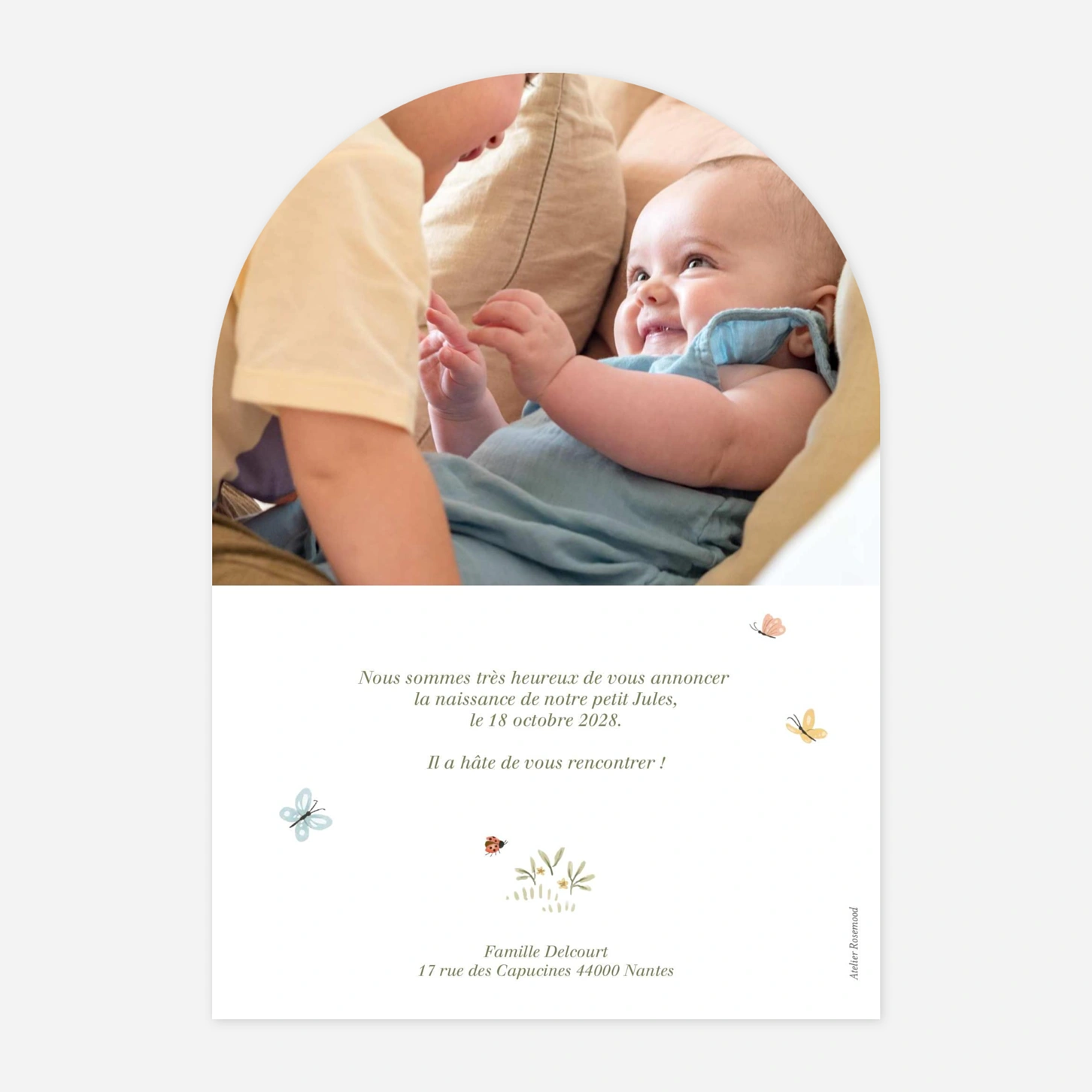 Faire-part naissance Naissance au jardin