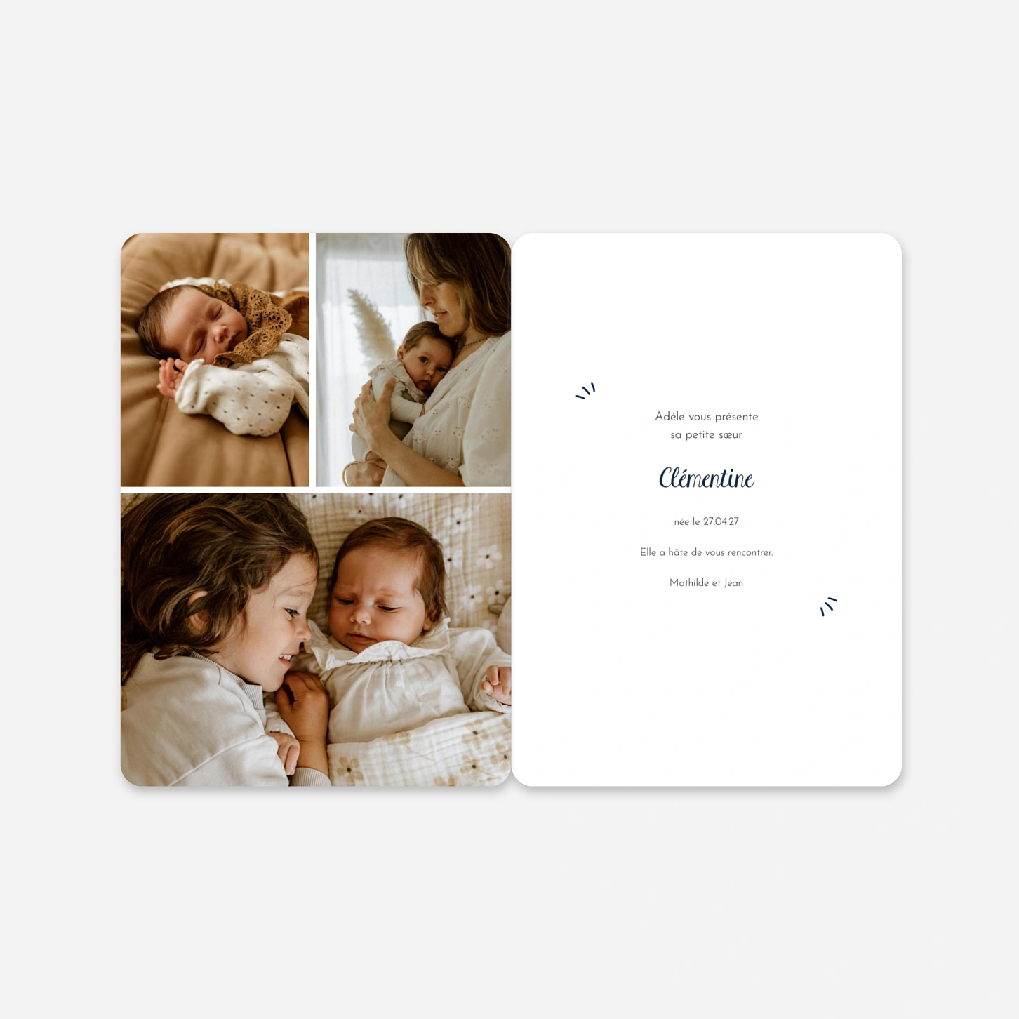 Faire-part naissance Notre merveille