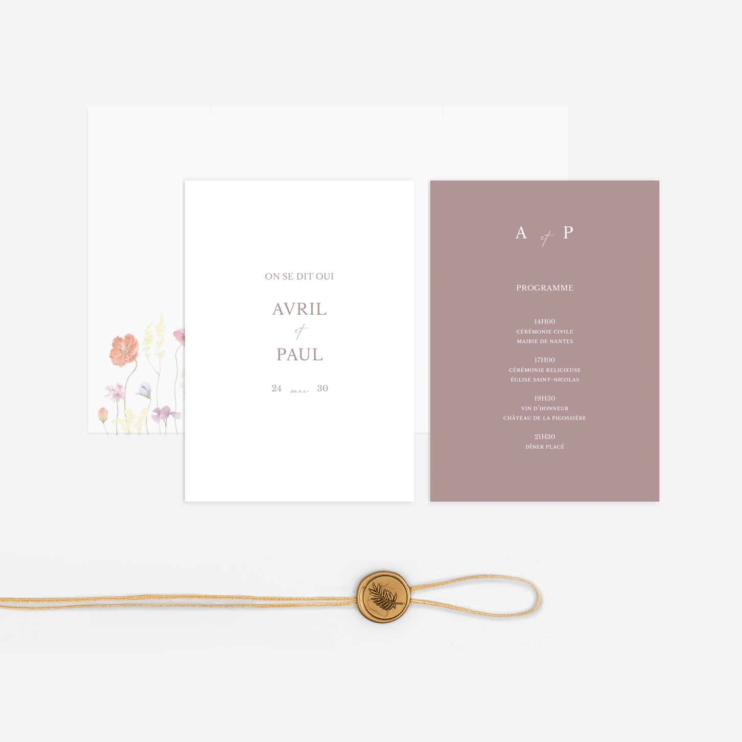 Faire-part mariage Noces fleuries