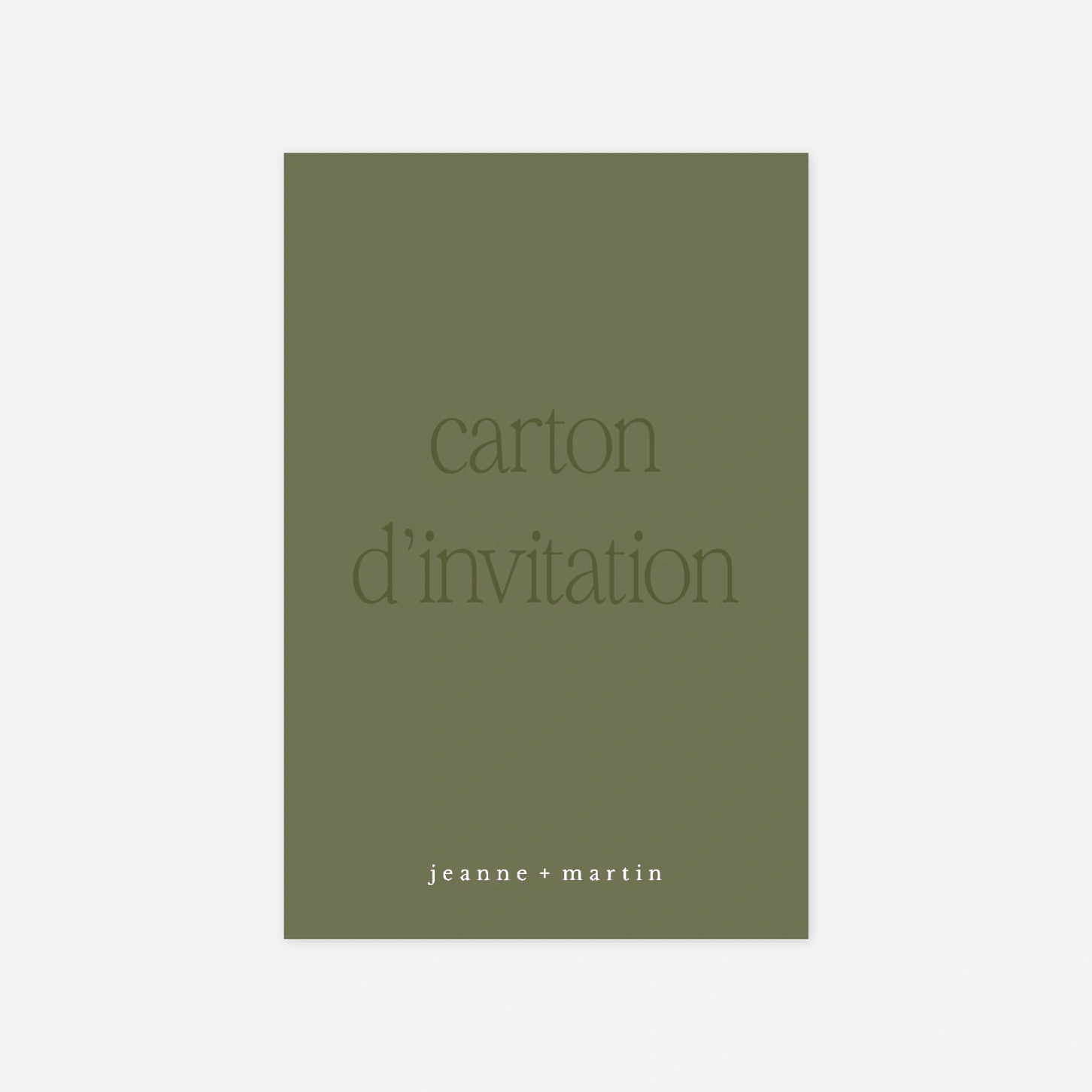 Carton d'invitation Notre jour