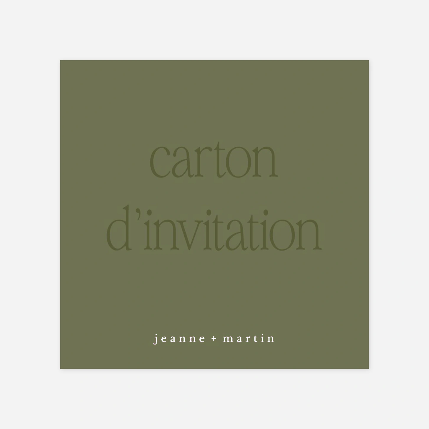 Carton d'invitation Notre jour