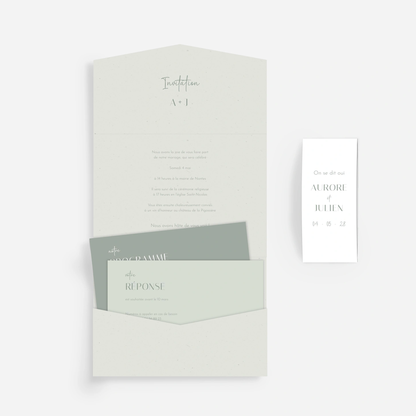 Faire-part mariage Nos Sentiments