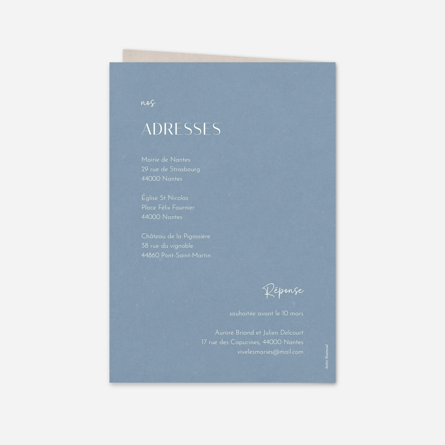 Faire-part mariage Nos Sentiments