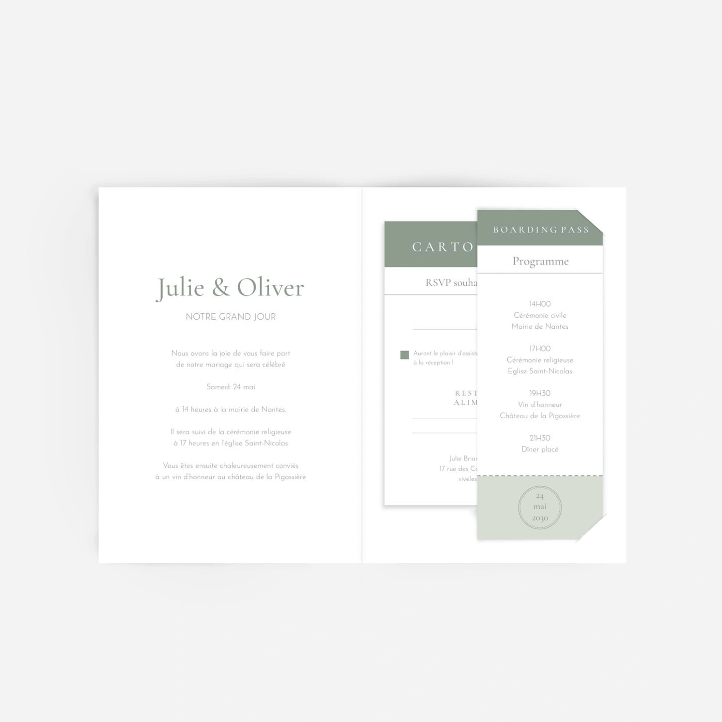 Faire-part mariage Notre voyage