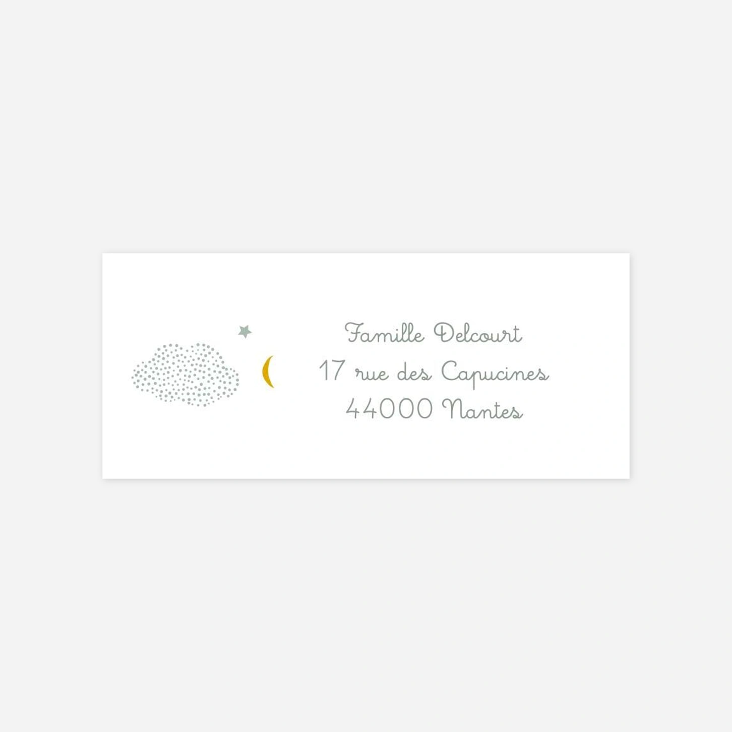 Étiquette expéditeur naissance Nuage de lait