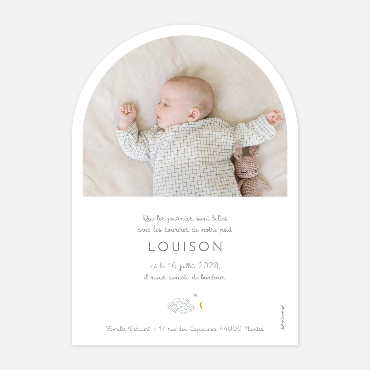 Faire-part naissance Nuage de lait