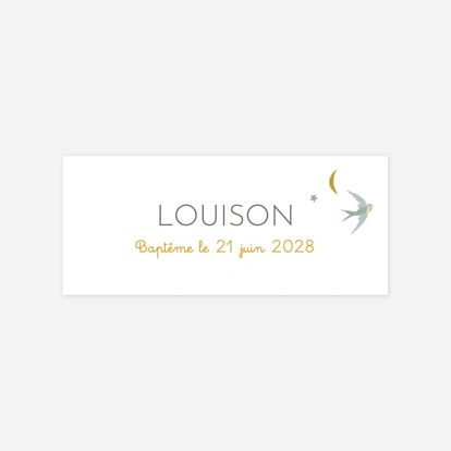 Etiquette perforée baptême Nuage de lait
