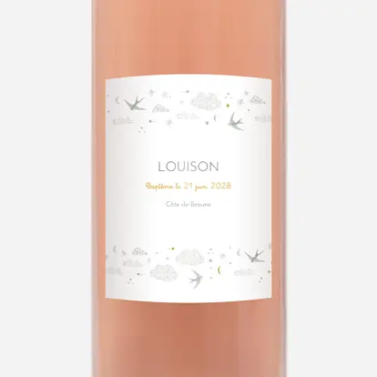Étiquette pour bouteille Nuage de lait