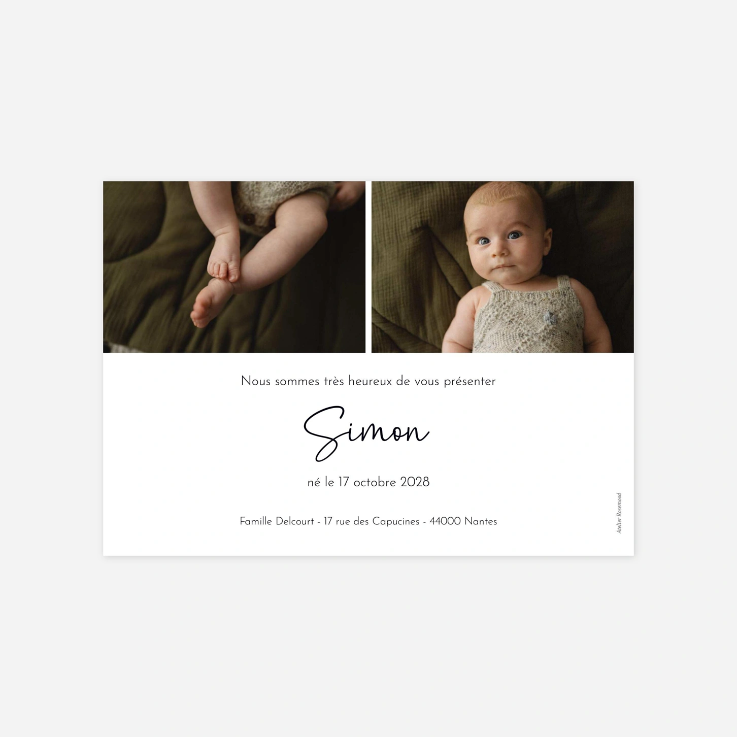 Faire-part naissance Ourson