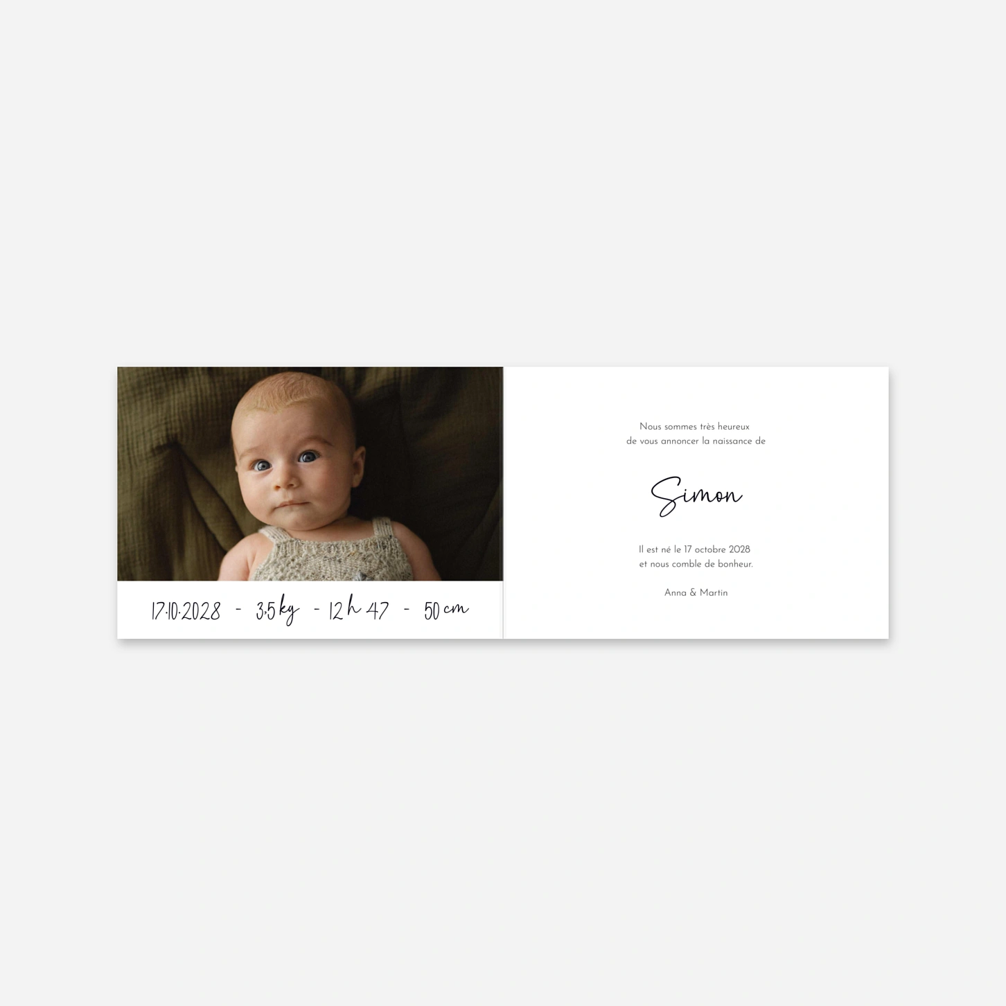 Faire-part naissance Ourson
