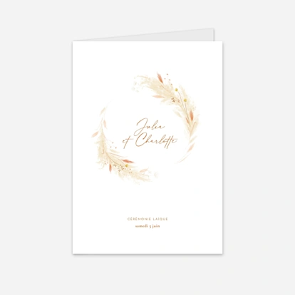 Livret de messe mariage Pampas fleuries