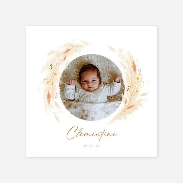 Pampas fleuries couronne