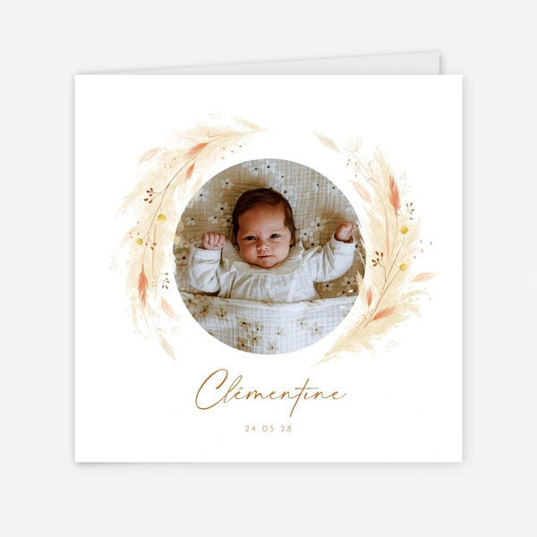 Pampas fleuries couronne
