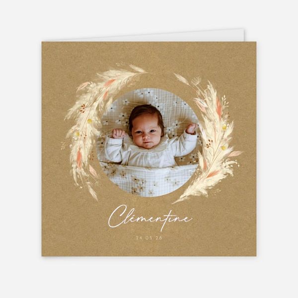 Pampas fleuries couronne