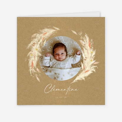 Pampas fleuries couronne