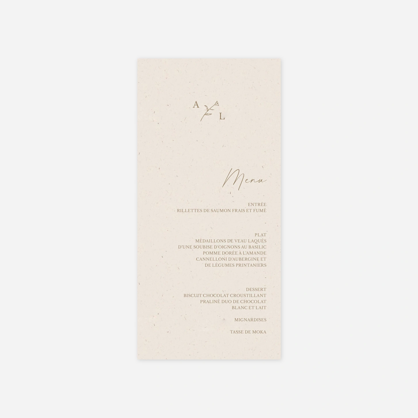 Menu mariage Passepartout