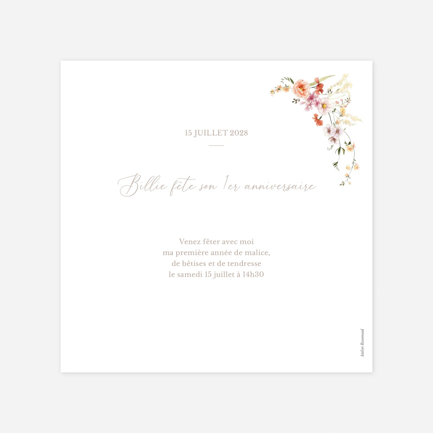 invitation anniversaire enfant Petit bouquet