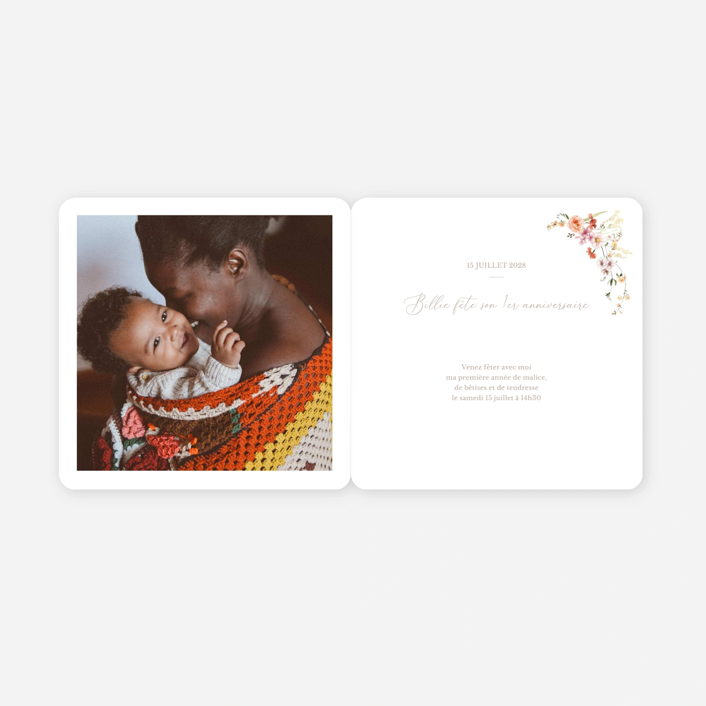 invitation anniversaire enfant Petit bouquet
