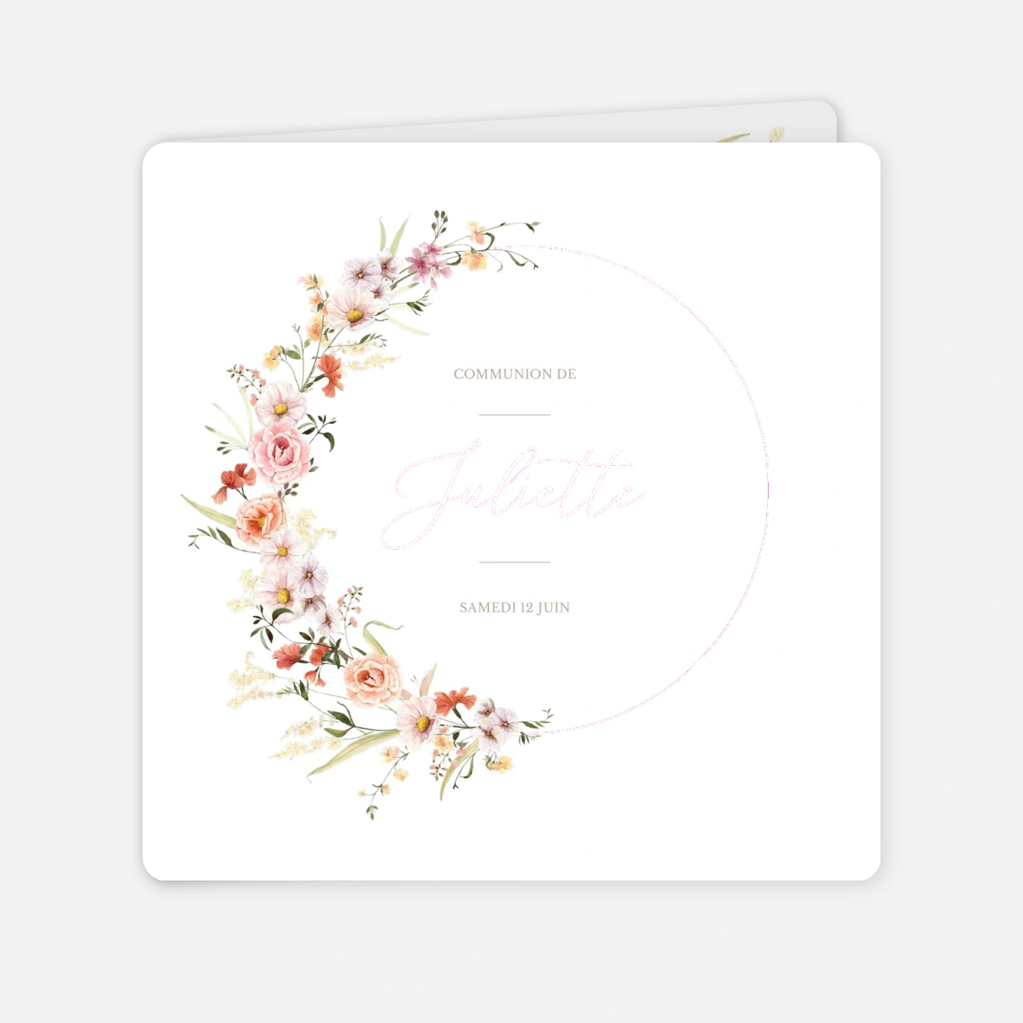 Invitation communion Petit bouquet