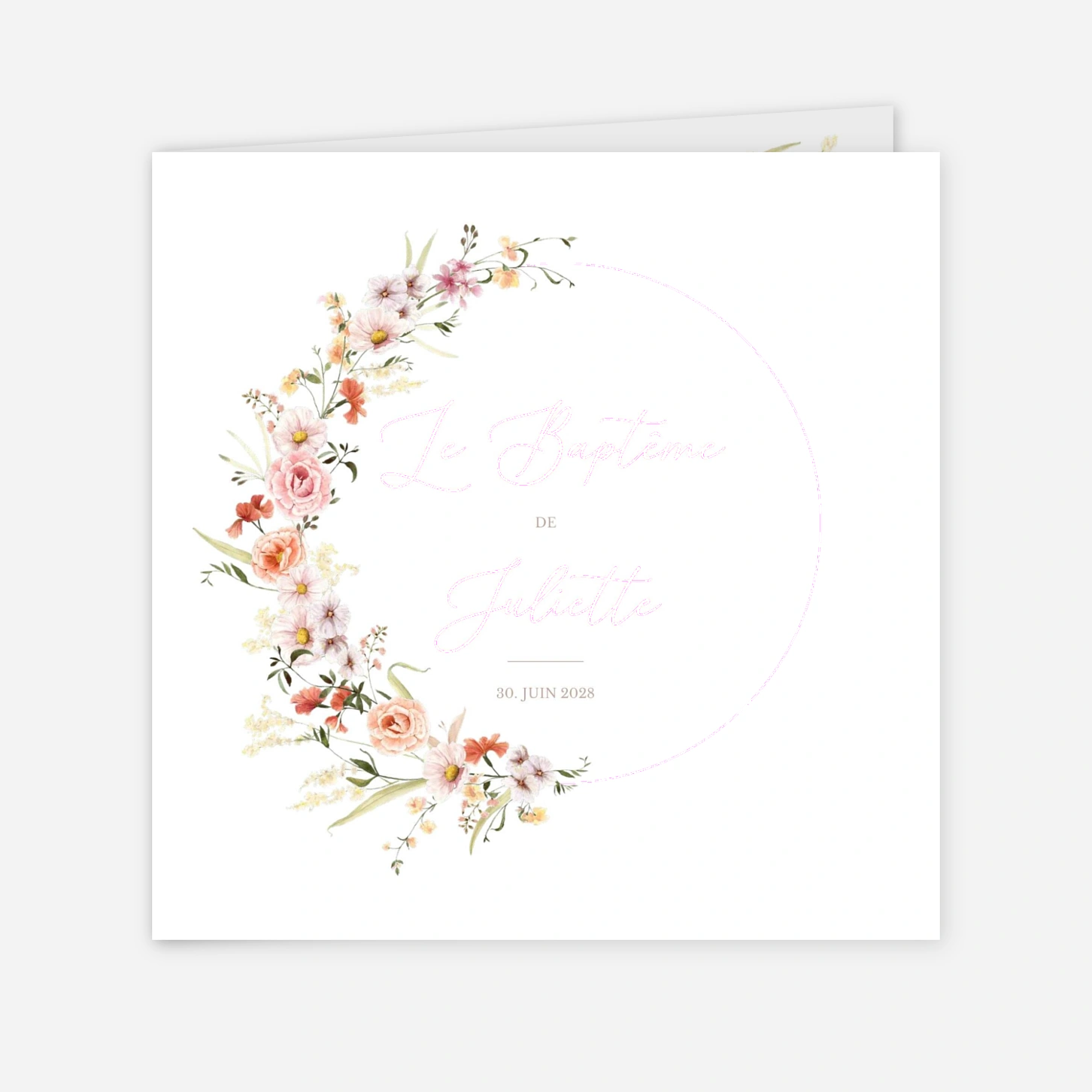 Faire-part baptême Petit bouquet