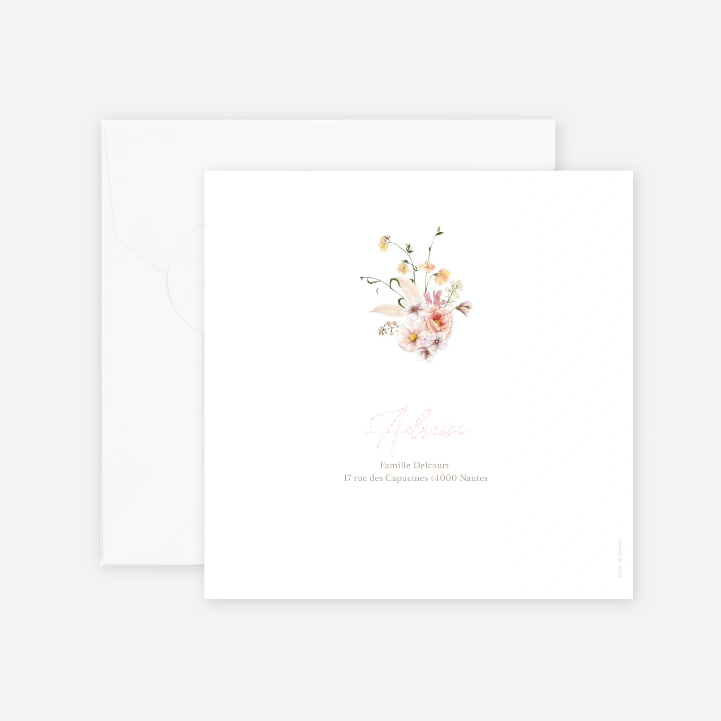 Faire-part baptême Petit bouquet