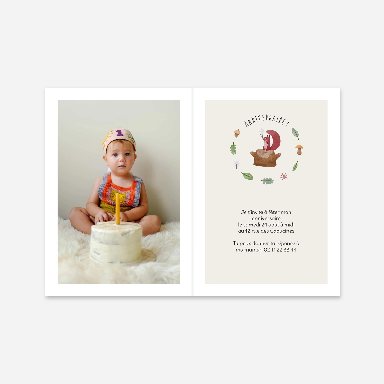 invitation anniversaire enfant Clairière enchantée